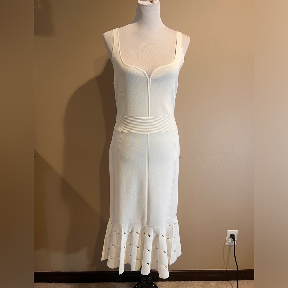 Ted Baker white fit and flare bodycon dress